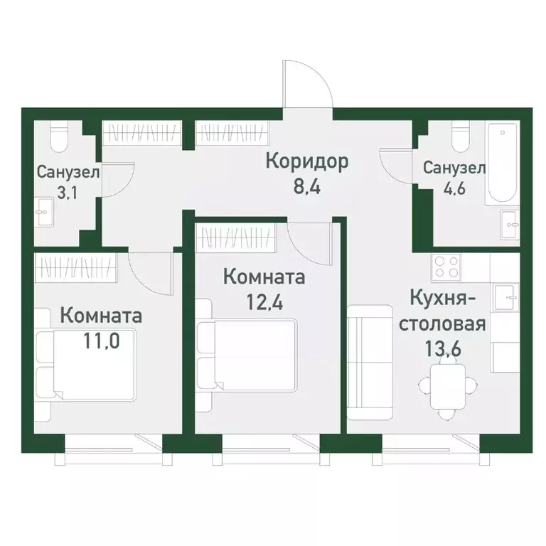 2-к кв. Челябинская область, Челябинский городской округ, пос. ... - Фото 0
