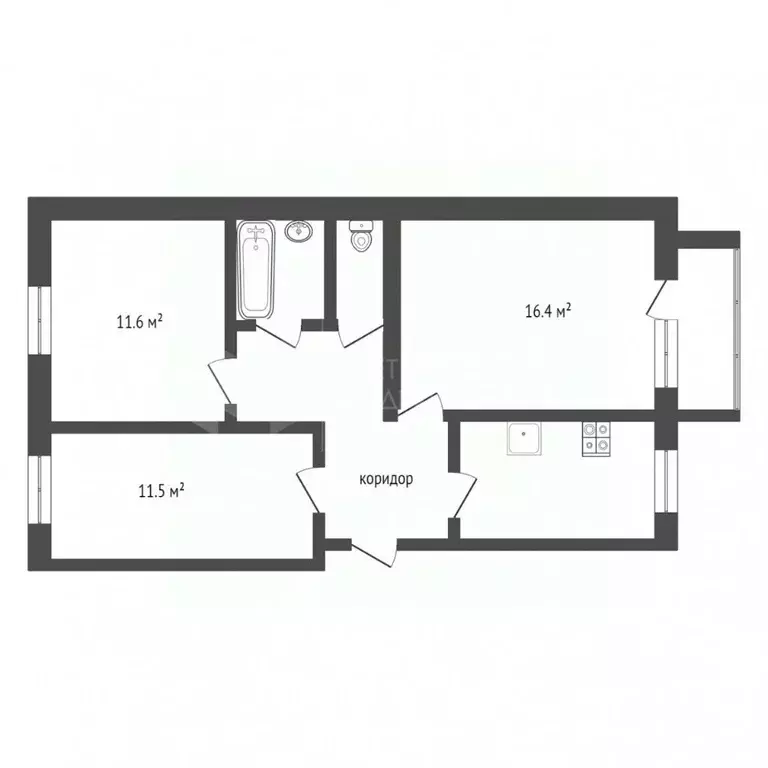 3-к кв. Тюменская область, Тюмень ул. Мельникайте, 50Б (63.0 м) - Фото 1