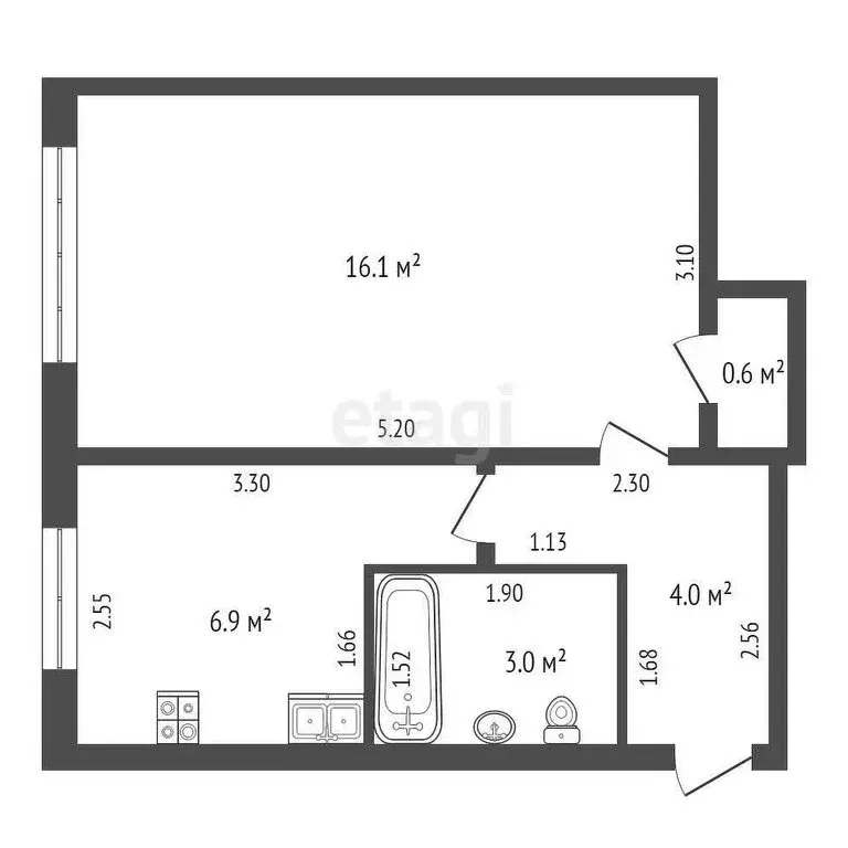 1-комнатная квартира: Коряжма, Архангельская улица, 5А (30.6 м) - Фото 1