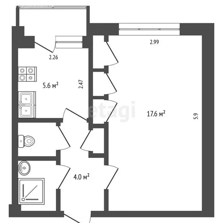 1-комнатная квартира: Елизово, микрорайон Пограничный, Нагорная улица, ... - Фото 1