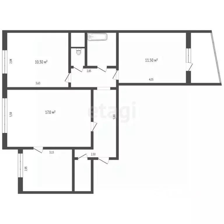 3-к кв. Алтайский край, Бийск ул. Ильи Мухачева, 232 (63.9 м) - Фото 0
