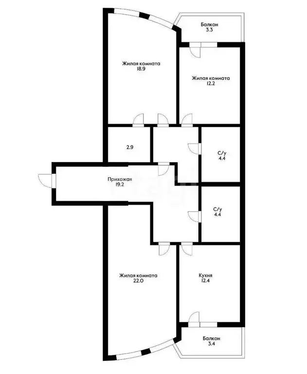 3-комнатная квартира: Краснодар, Черниговская улица, 1 (96.4 м) - Фото 0