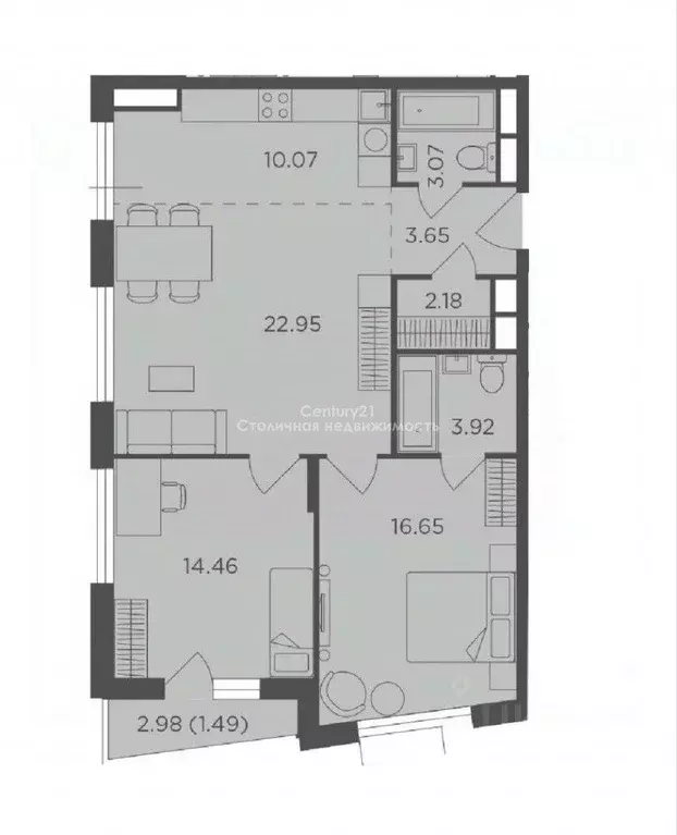 3-к кв. Москва Электролитный проезд, 7 (76.9 м) - Фото 2