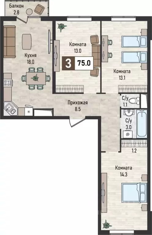 3-к кв. Ставропольский край, Железноводск городской округ, пос. ... - Фото 1