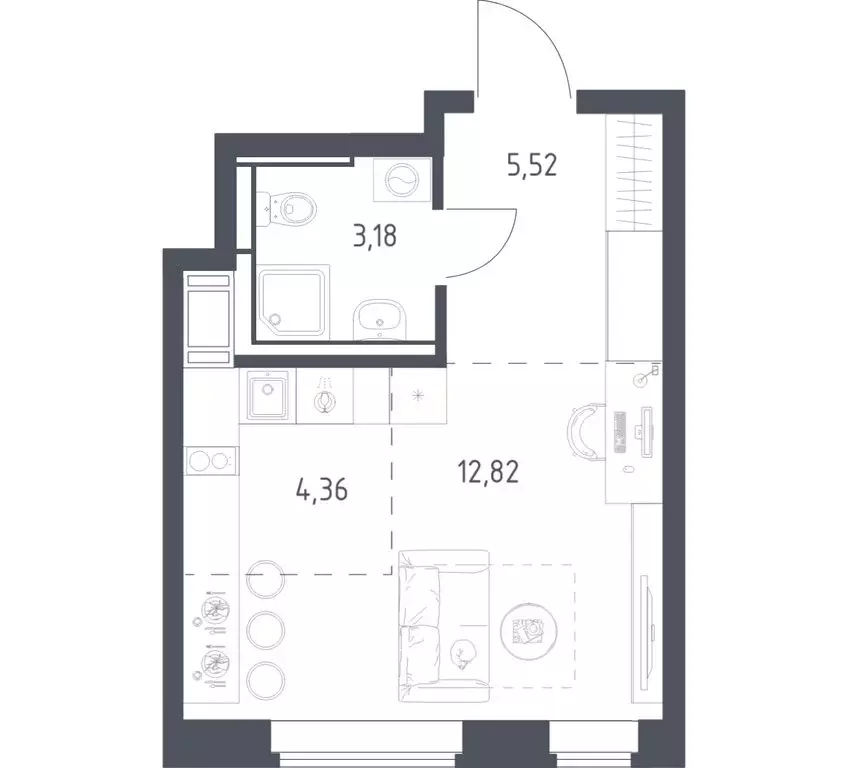 Квартира-студия: посёлок городского типа Путилково, ЖК Большое ... - Фото 1