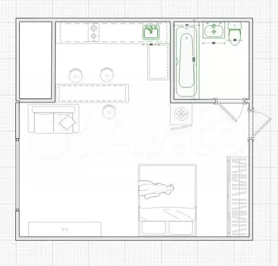 Квартира-студия, 31 м, 9/9 эт. - Фото 0