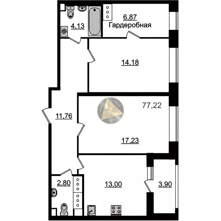 2-комнатная квартира: Санкт-Петербург, Ультрамариновая улица, 5 (77.22 ... - Фото 1
