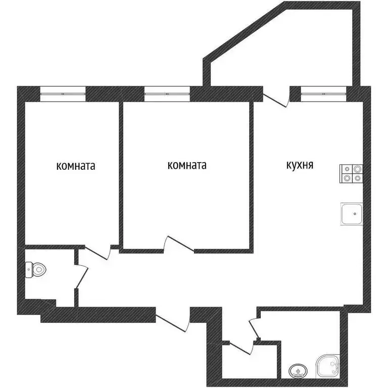 2-комнатная квартира: Кириши, Молодёжный бульвар, 4 (60.3 м) - Фото 1