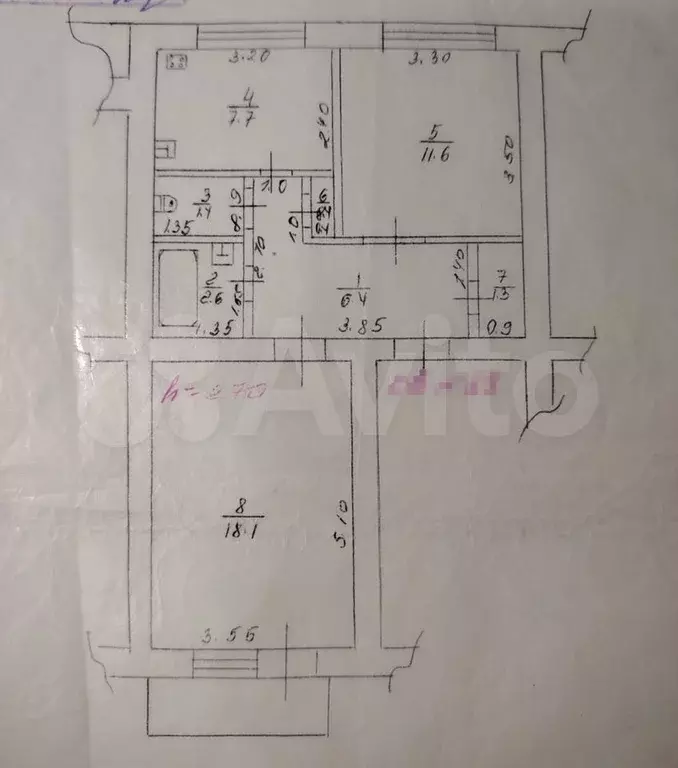 2-к. квартира, 49,5 м, 5/5 эт. - Фото 0