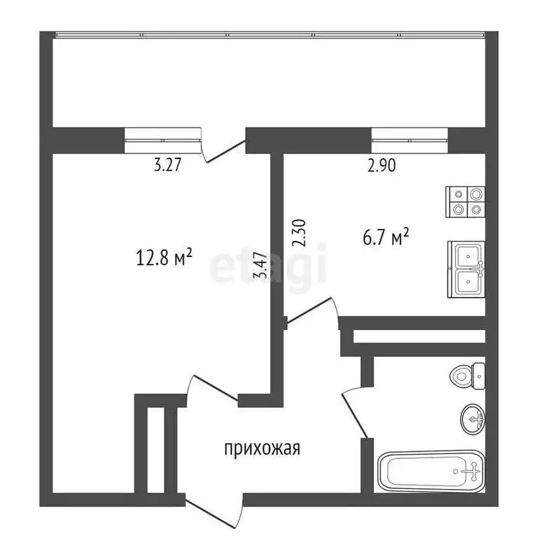 1-комнатная квартира: Череповец, Любецкая улица, 39 (28.3 м) - Фото 0