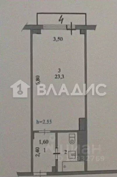 Студия Пензенская область, Пенза ул. 65-летия Победы, 27 (31.7 м) - Фото 2