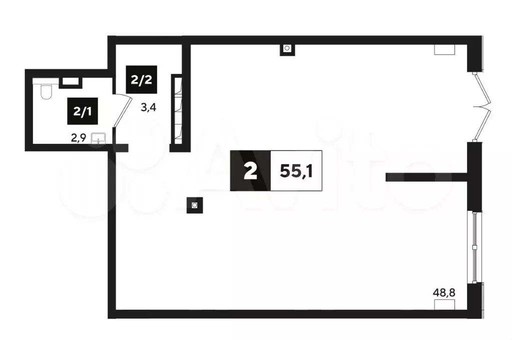Продам помещение свободного назначения, 55.1 м - Фото 0
