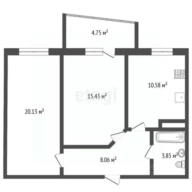 2-к кв. Ростовская область, Ростов-на-Дону ул. Ларина, 45А (52.0 м) - Фото 0