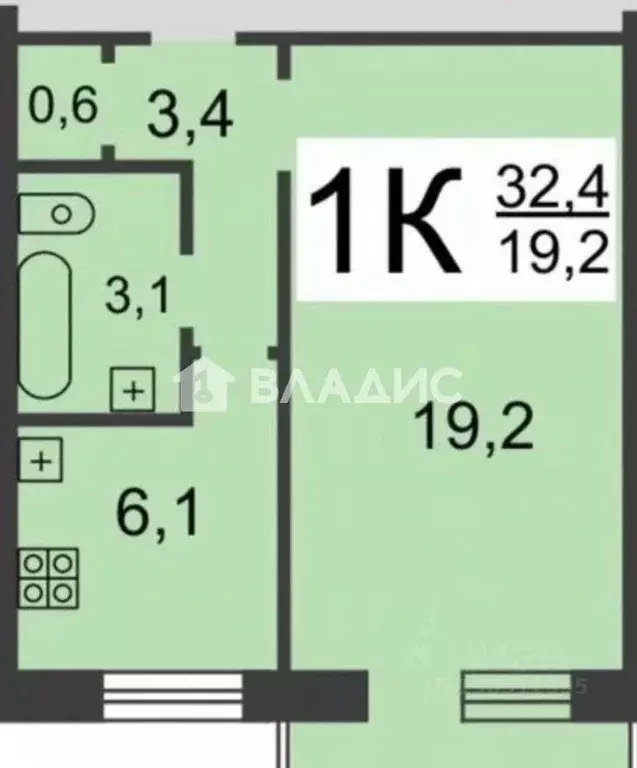 1-к кв. Нижегородская область, Нижний Новгород ул. Дьяконова, 22 (32.5 ... - Фото 2