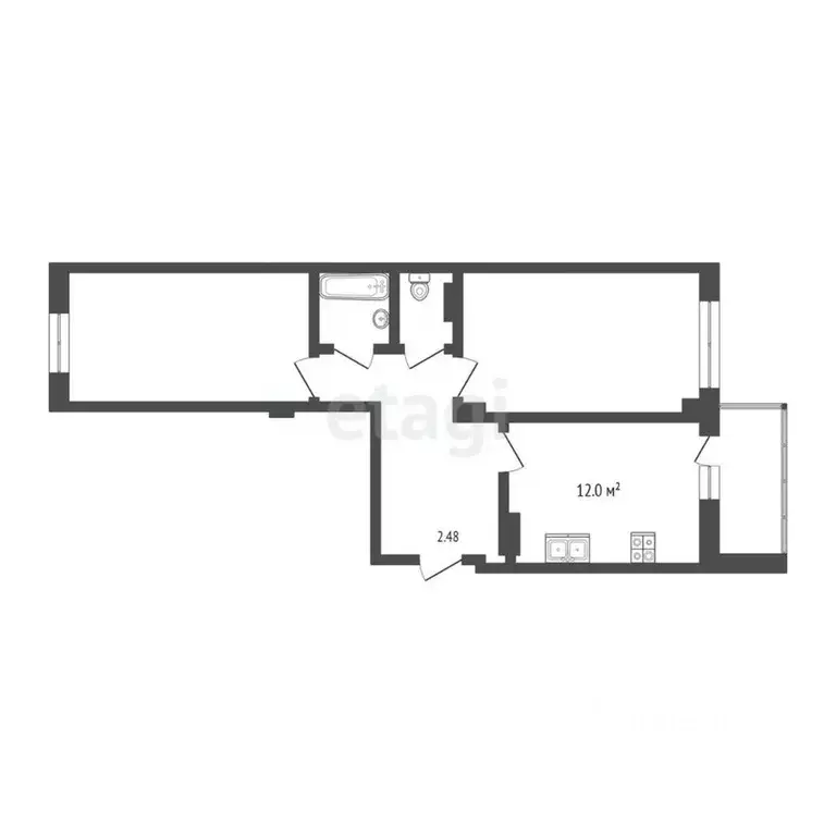 2-к кв. Ханты-Мансийский АО, Сургут Университетская ул., 17 (72.4 м) - Фото 0