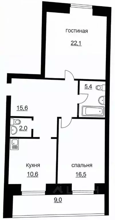 2-к кв. Забайкальский край, Чита ул. Курнатовского, 8 (72.5 м) - Фото 2