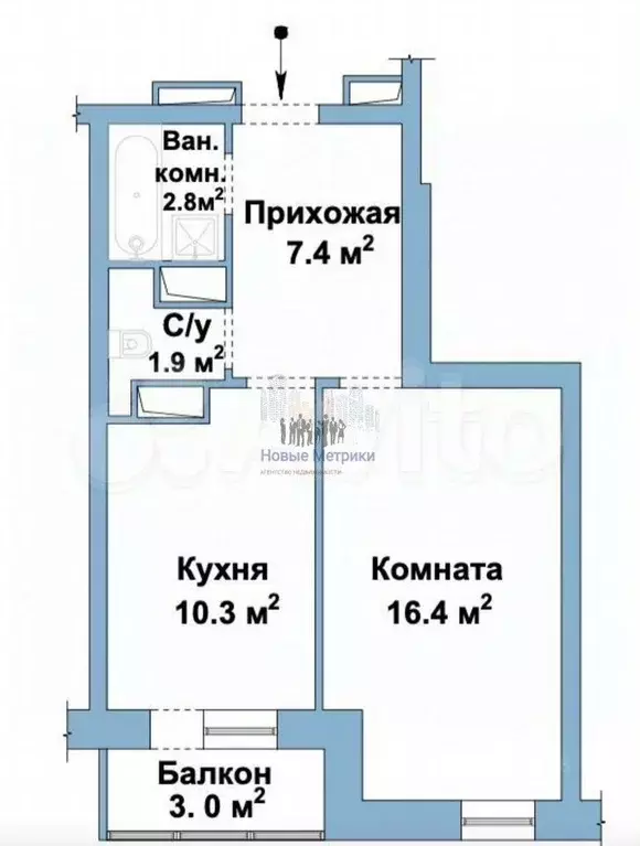 Комната Санкт-Петербург ул. Репищева, 10к2 (16.4 м) - Фото 1