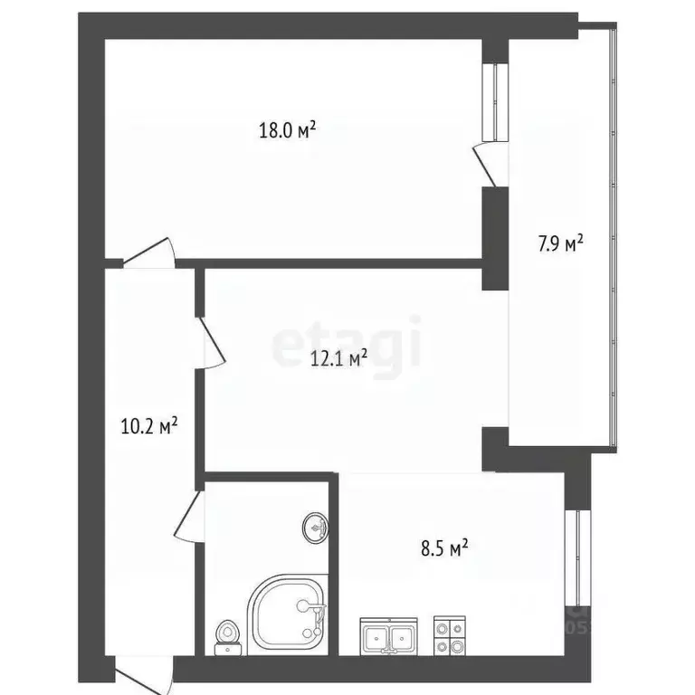 2-к кв. Ростовская область, Батайск Комсомольская ул., 87к2 (58.0 м) - Фото 1