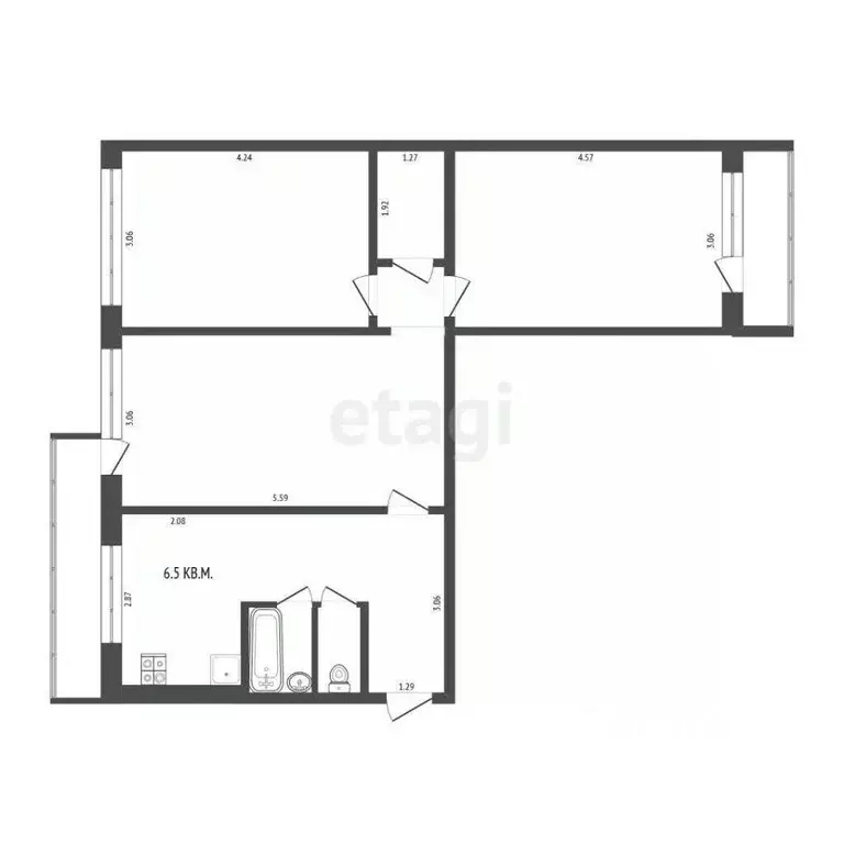3-к кв. Мордовия, Саранск ул. Победы, 17 (64.0 м) - Фото 0