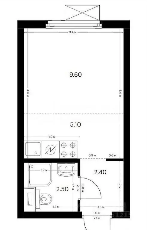 Квартира-студия: Москва, Дорожная улица, 46к3 (19.7 м) - Фото 1