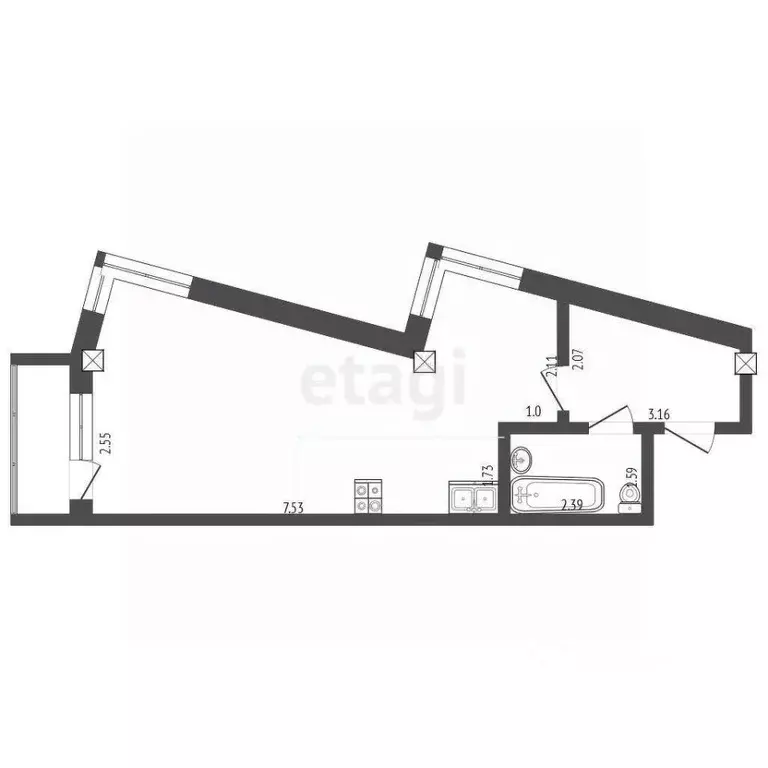 Студия Саха (Якутия), Якутск просп. Ленина, 62/1 (38.2 м) - Фото 2