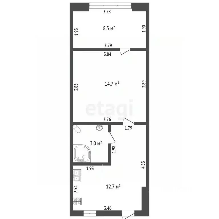 1-к кв. Крым, Феодосия ул. Челнокова, 94 (38.7 м) - Фото 2