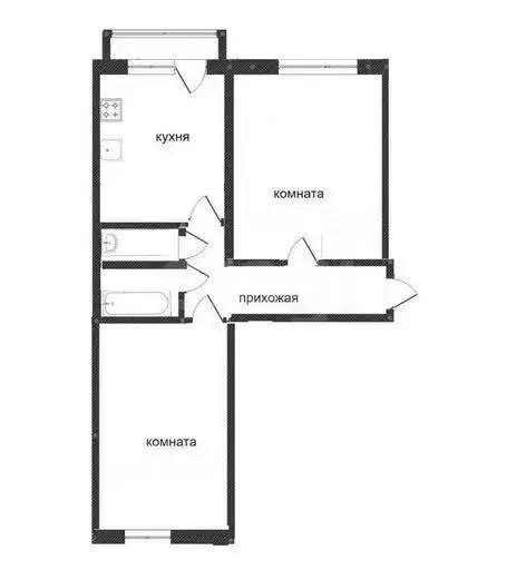 2-комнатная квартира: Черногорск, улица Бограда, 55 (45.7 м) - Фото 1