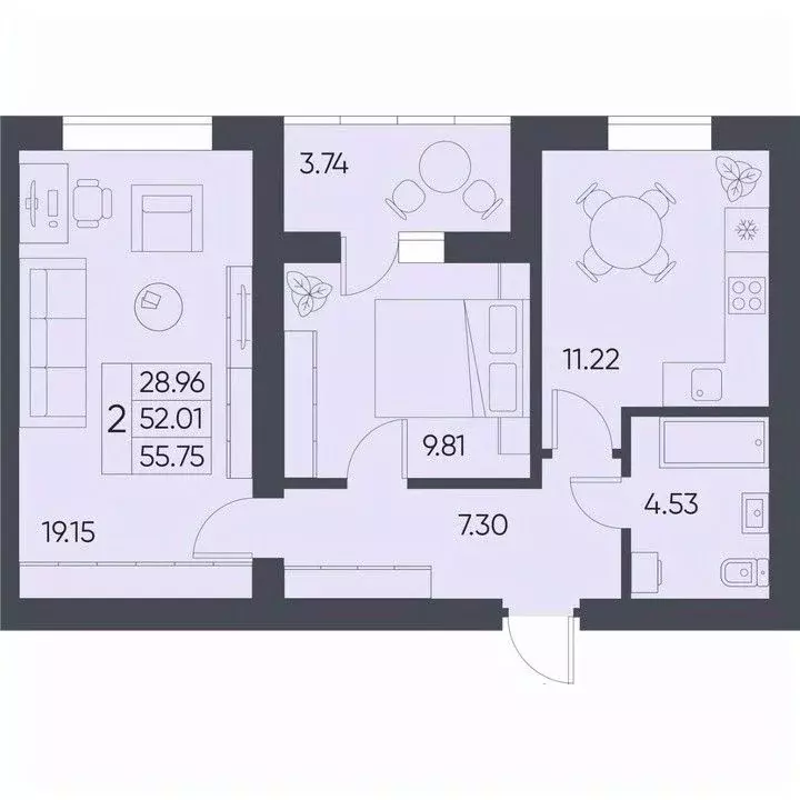 2-к кв. Саратовская область, Татищево рп ул. Михайловская, 13 (55.75 ... - Фото 0