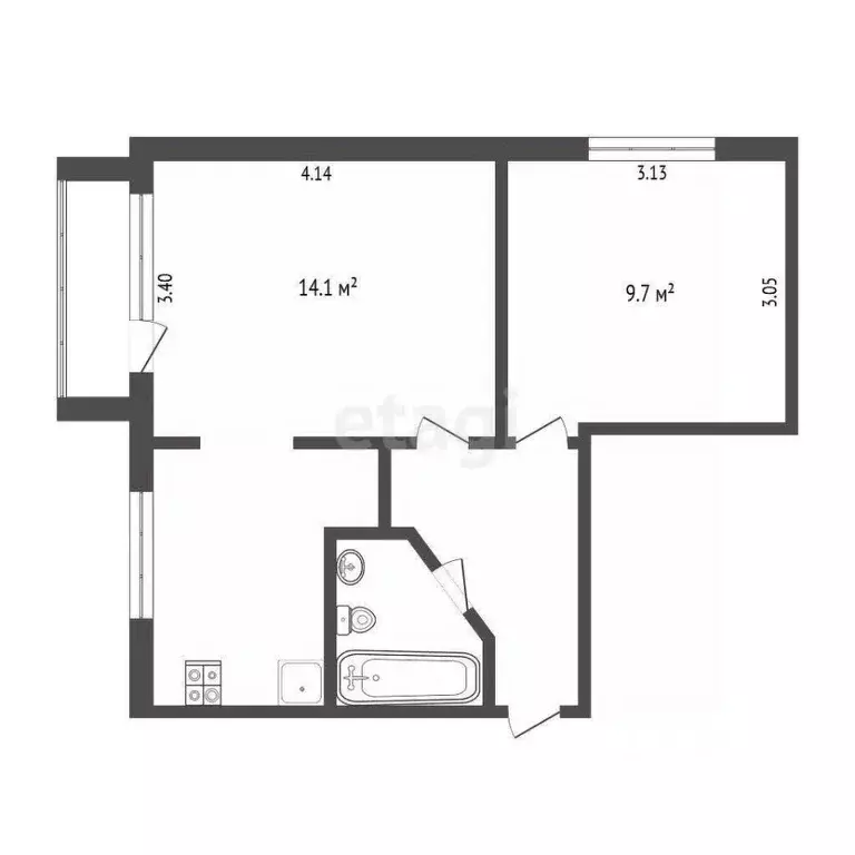 2-к кв. Ханты-Мансийский АО, Сургут ул. Бажова, 12 (36.8 м) - Фото 1
