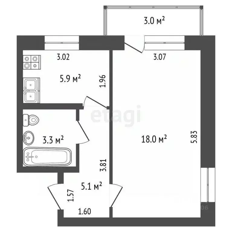 1-к кв. Крым, Саки ул. Советская (30.2 м) - Фото 2