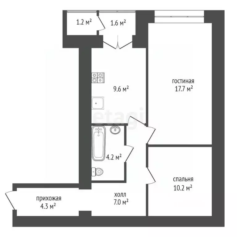2-к кв. Ярославская область, Ярославль ул. Старая Костромская, 4 (53.8 ... - Фото 2