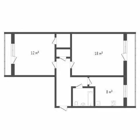 2-комнатная квартира: Воронеж, Мало-Смоленская улица, 8 (27 м) - Фото 1