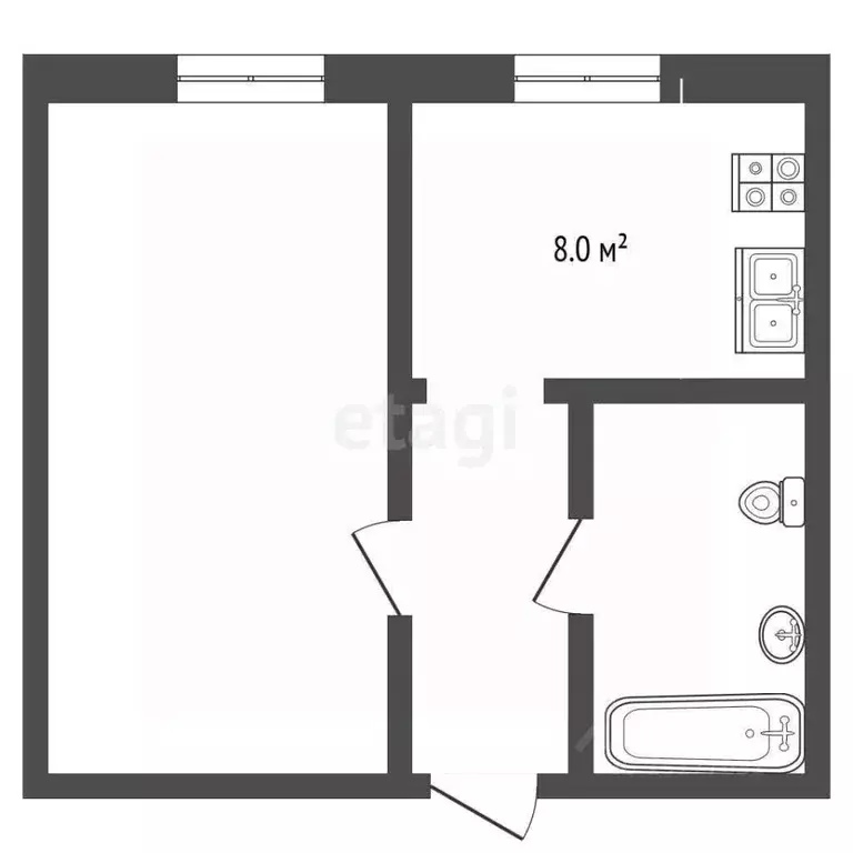 1-к кв. Ямало-Ненецкий АО, Муравленко ул. Ленина, 70 (32.0 м) - Фото 1