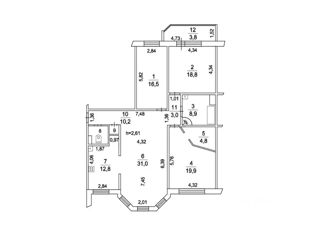 4-к кв. Московская область, Люберцы Городок Б мкр, ул. 3-е Почтовое ... - Фото 2