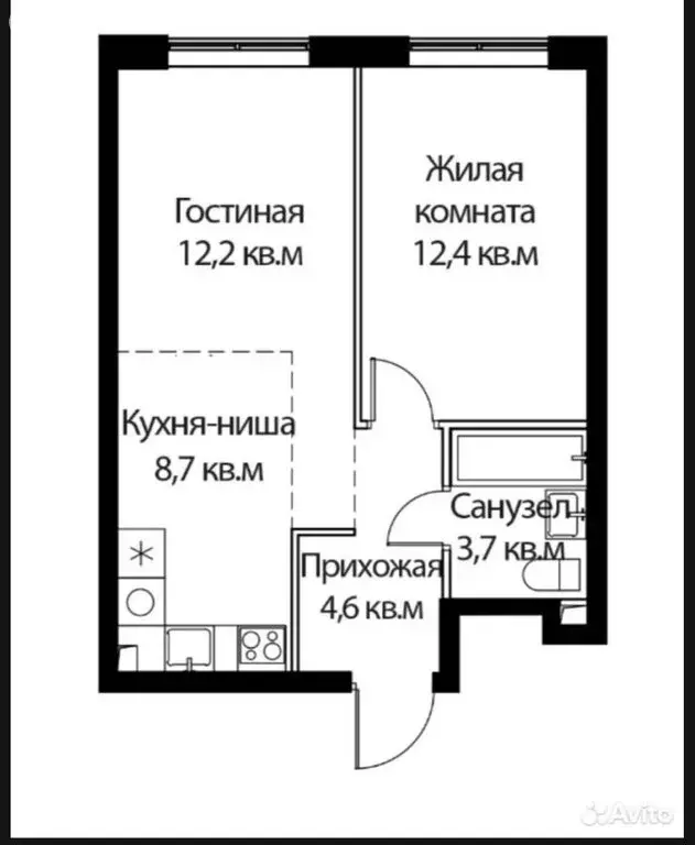 2-комнатная квартира: деревня Рузино, микрорайон Кутузовский, жилой ... - Фото 0