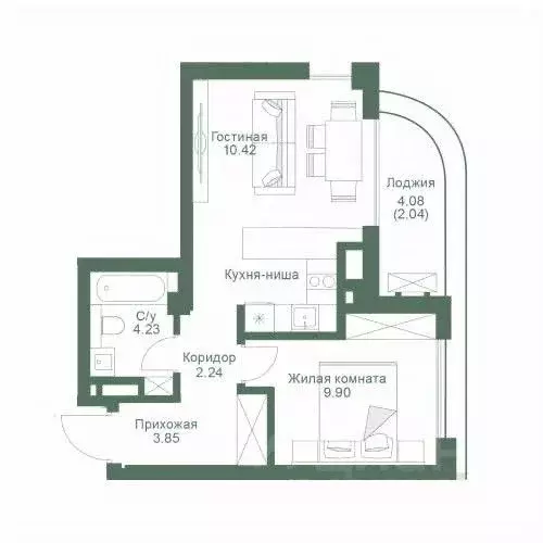 1-к кв. Крым, Алушта ул. Сергеева-Ценского, 3 (38.41 м) - Фото 2