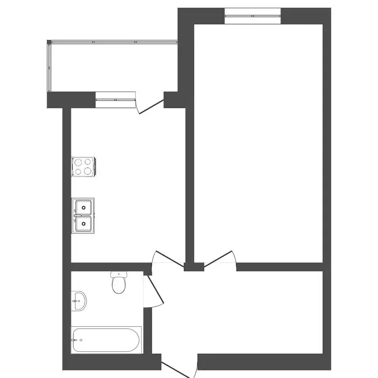 1-комнатная квартира: Тюмень, Линейная улица, 15 (44 м) - Фото 0