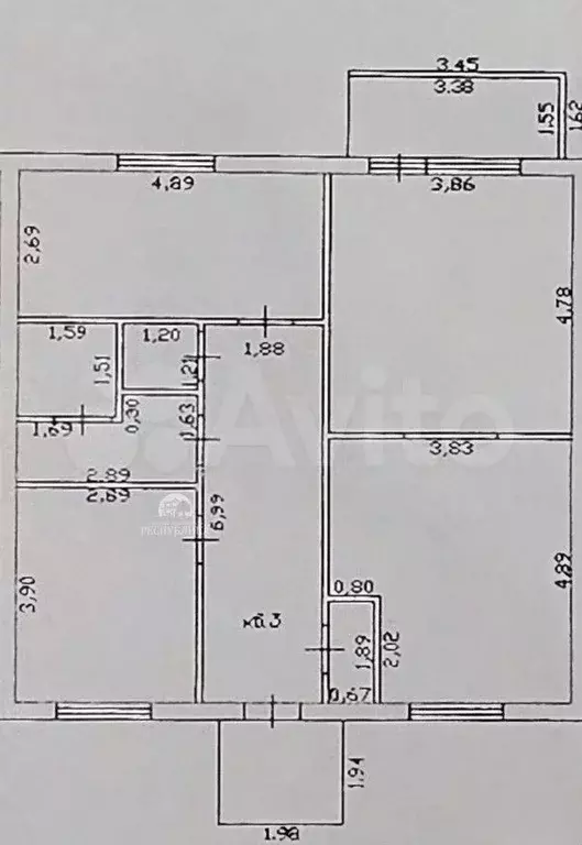 3-к. квартира, 82,6 м, 1/1 эт. - Фото 0
