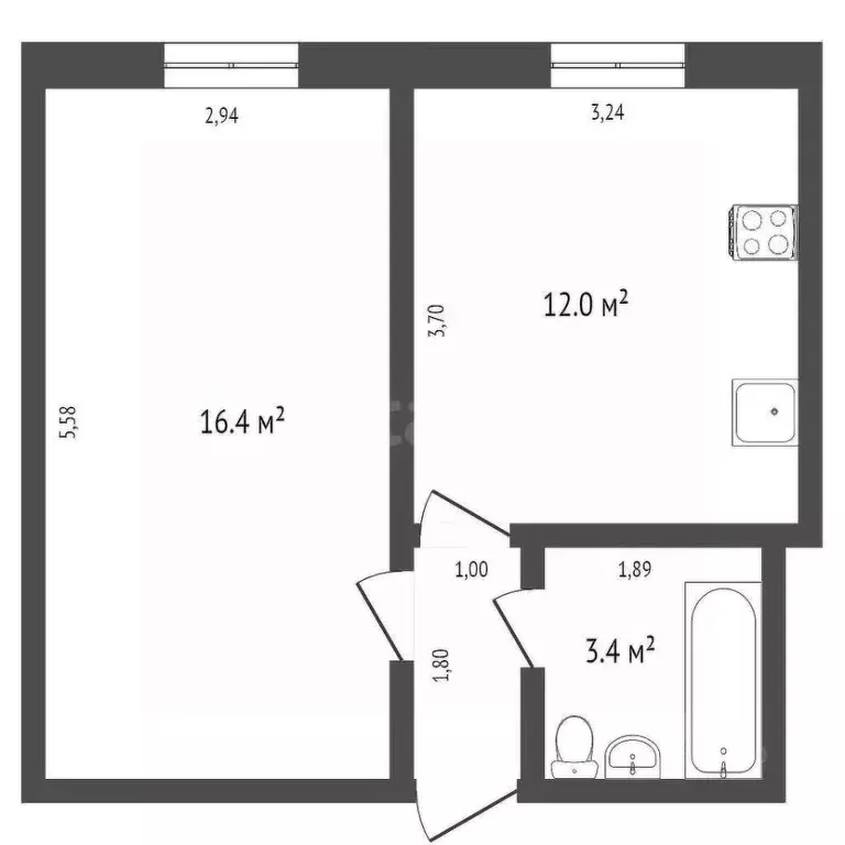 Комната Воронежская область, Воронеж Южно-Моравская ул., 33 (29.0 м) - Фото 1