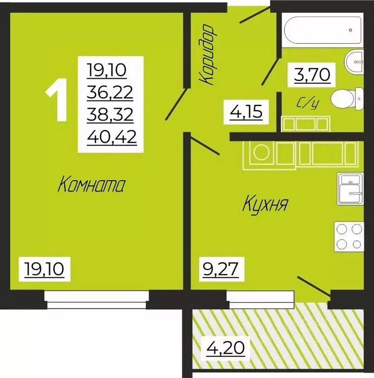 1-к кв. Смоленская область, Смоленск ул. Филатова, 3 (40.42 м) - Фото 0