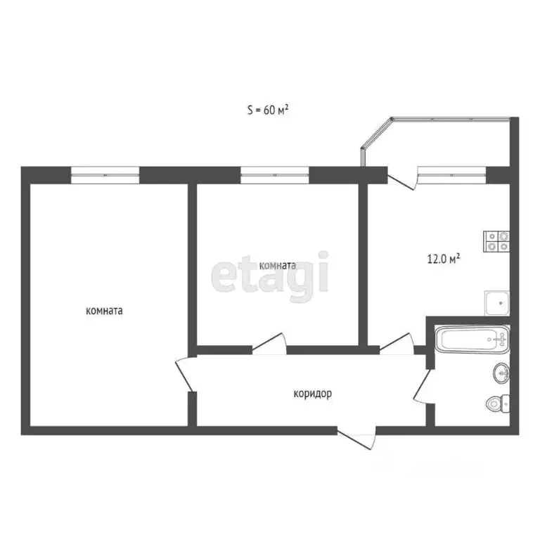2-к кв. Ростовская область, Ростов-на-Дону Северный мкр, бул. ... - Фото 2