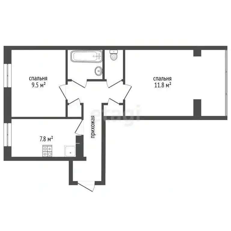 2-к кв. Красноярский край, Норильск ул. Бегичева, 23 (52.4 м) - Фото 2