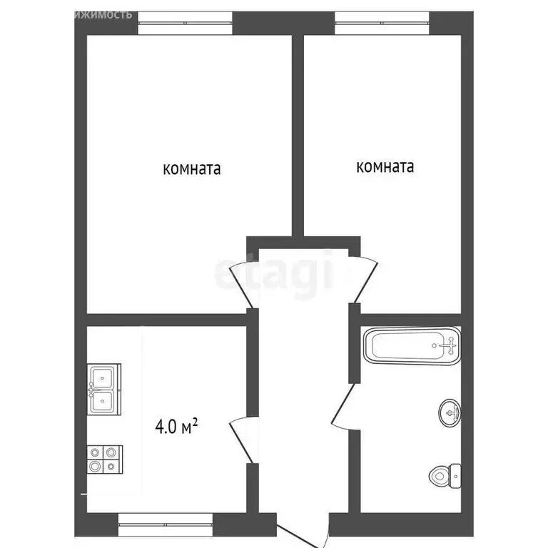 2-комнатная квартира: Космынино, улица Чехова, 3 (52.3 м) - Фото 0