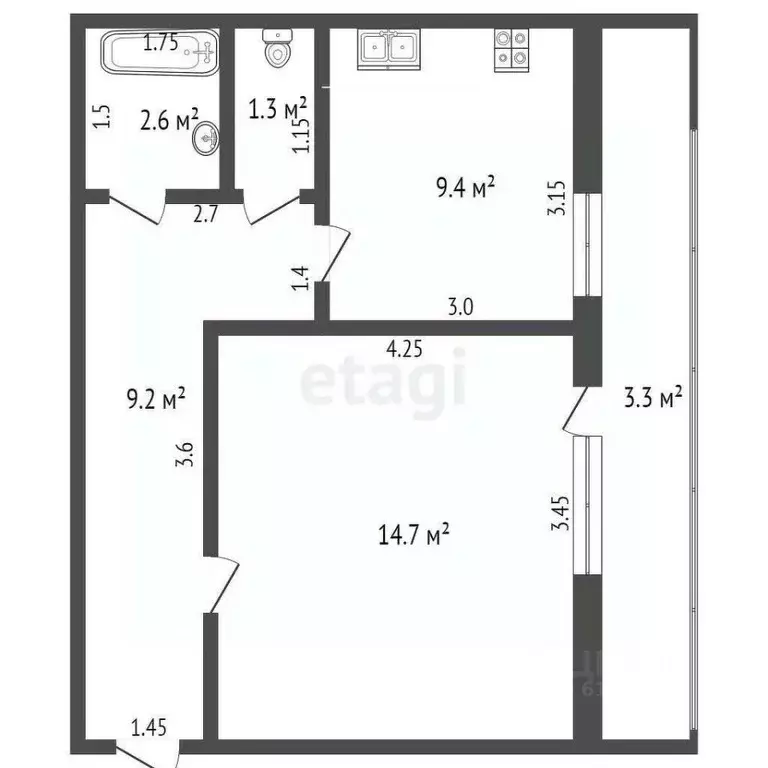 1-к кв. Мордовия, Саранск Гожувская ул., 28 (37.0 м) - Фото 1