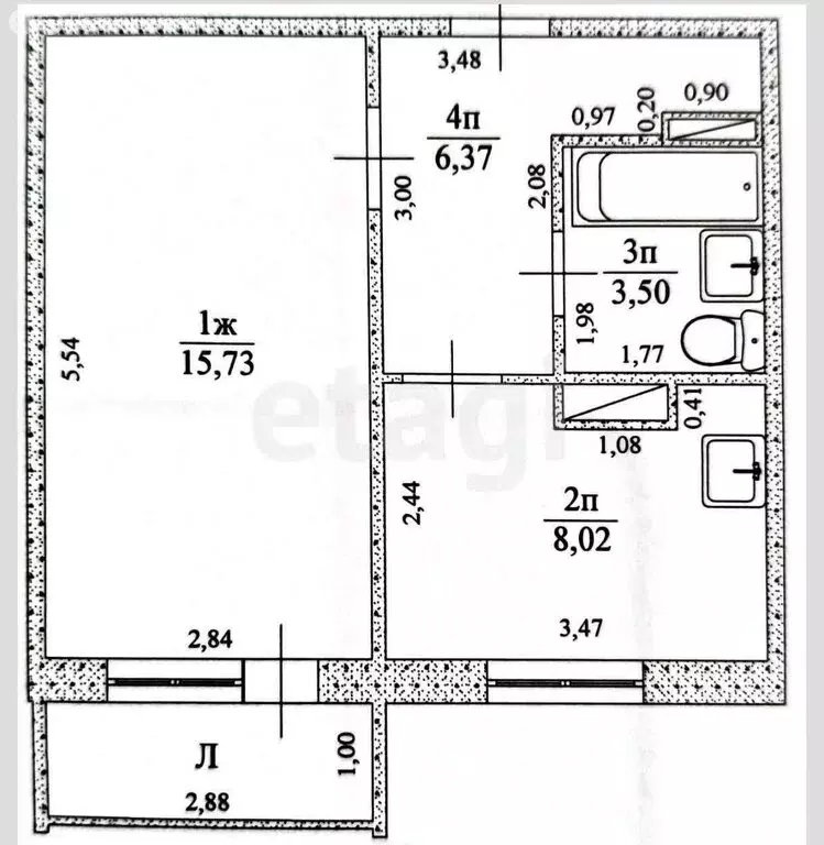1-комнатная квартира: Ульяновск, Отрадная улица, 79к4 (33.6 м) - Фото 0