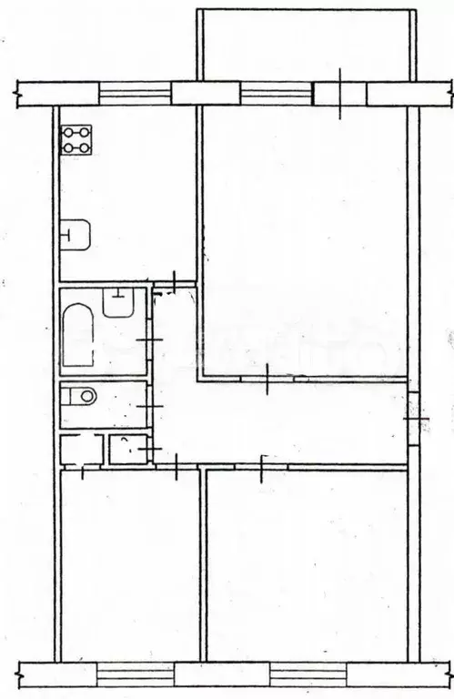 3-к. квартира, 52,5 м, 3/5 эт. - Фото 0