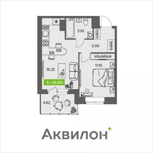 1-к кв. Архангельская область, Северодвинск Аквилонлайн жилой комплекс ... - Фото 0
