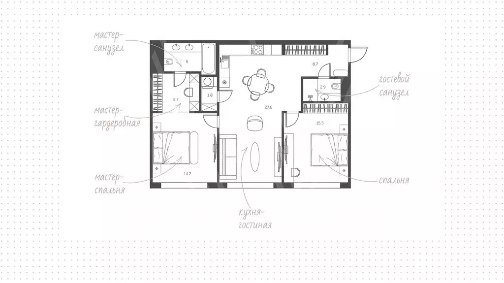 2-комнатная квартира: Москва, Шмитовский проезд, 39к6 (82 м) - Фото 1