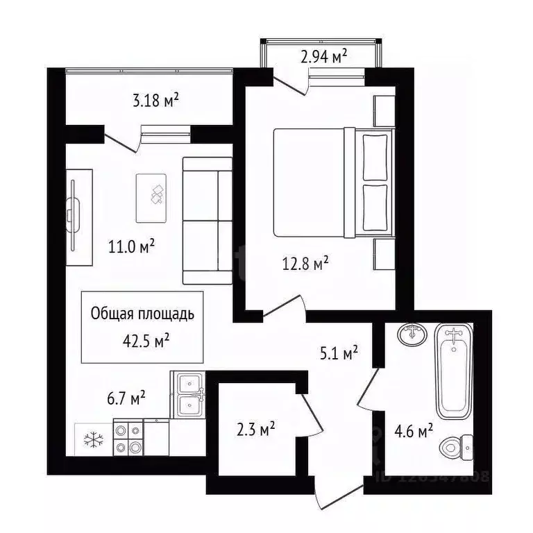 2-к кв. Новосибирская область, Новосибирск ул. Ясный Берег, 29 (42.5 ... - Фото 2