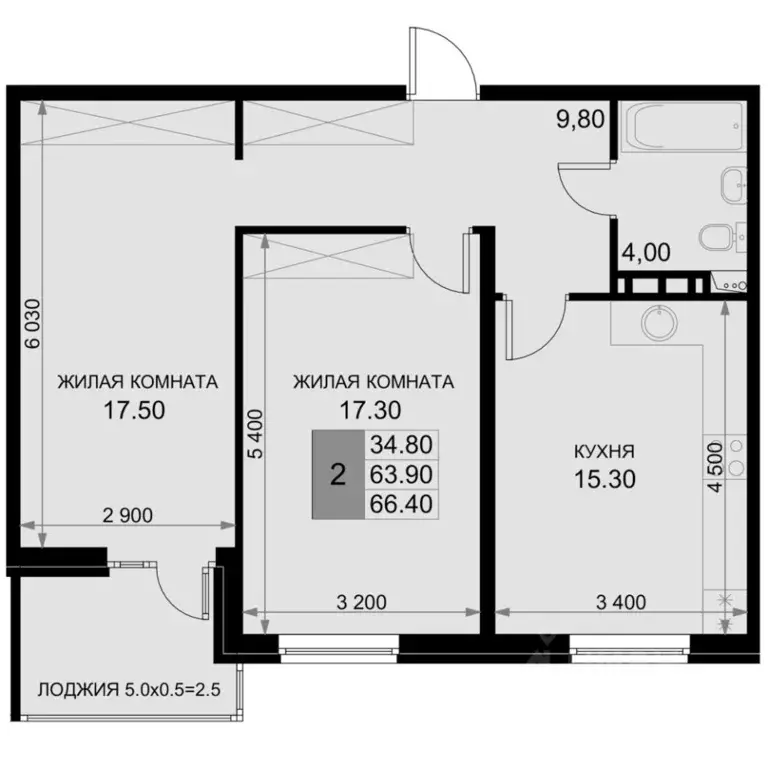 2-к кв. Краснодарский край, Динской район, Южно-Кубанское с/пос, пос. ... - Фото 1